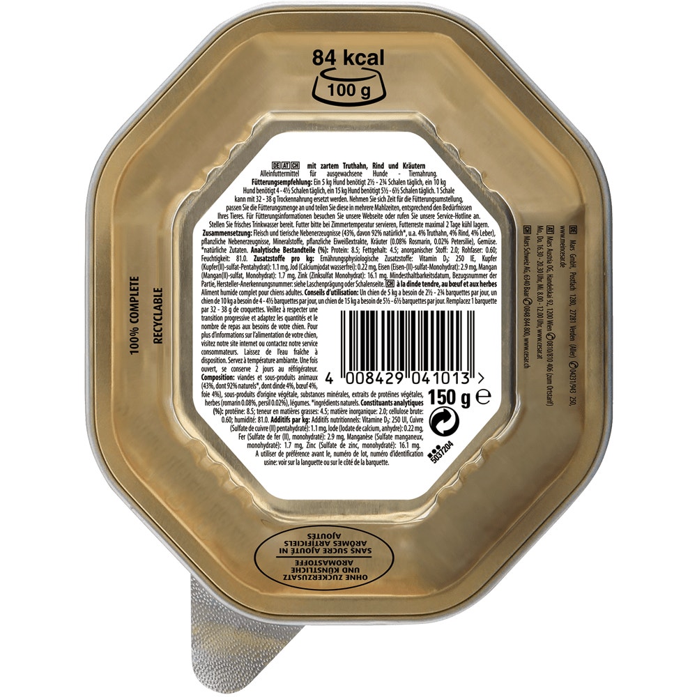 CESAR® Landragout mit Truthahn & Rind, 150g - 2