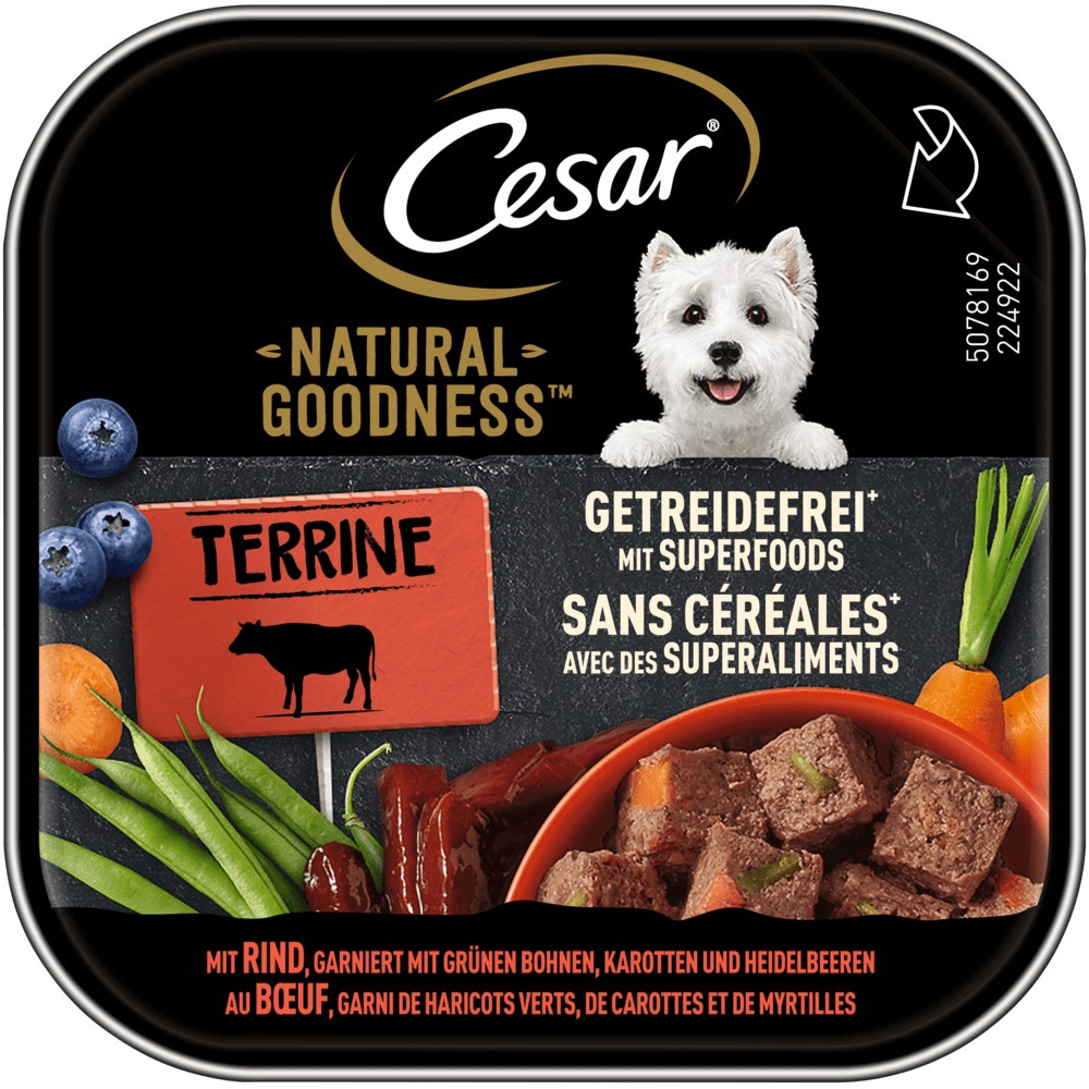 CESAR® NATURAL GOODNESS™ Terrine mit Rind, ohne Getreide, mit Superfoods, 100g - 1